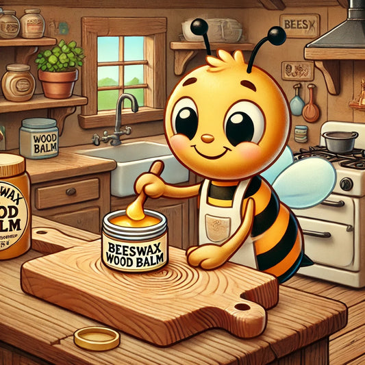 applying beeswax wood balm