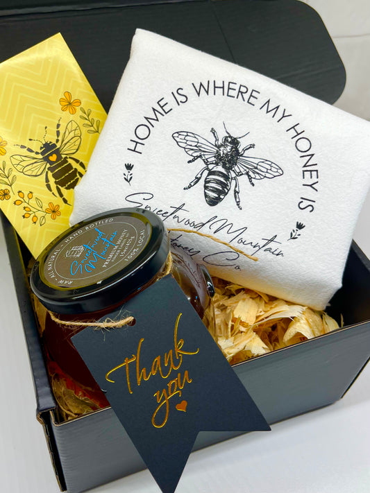 Premium Estate Honey Gift Box + Honeybee Tea Towel Bonus