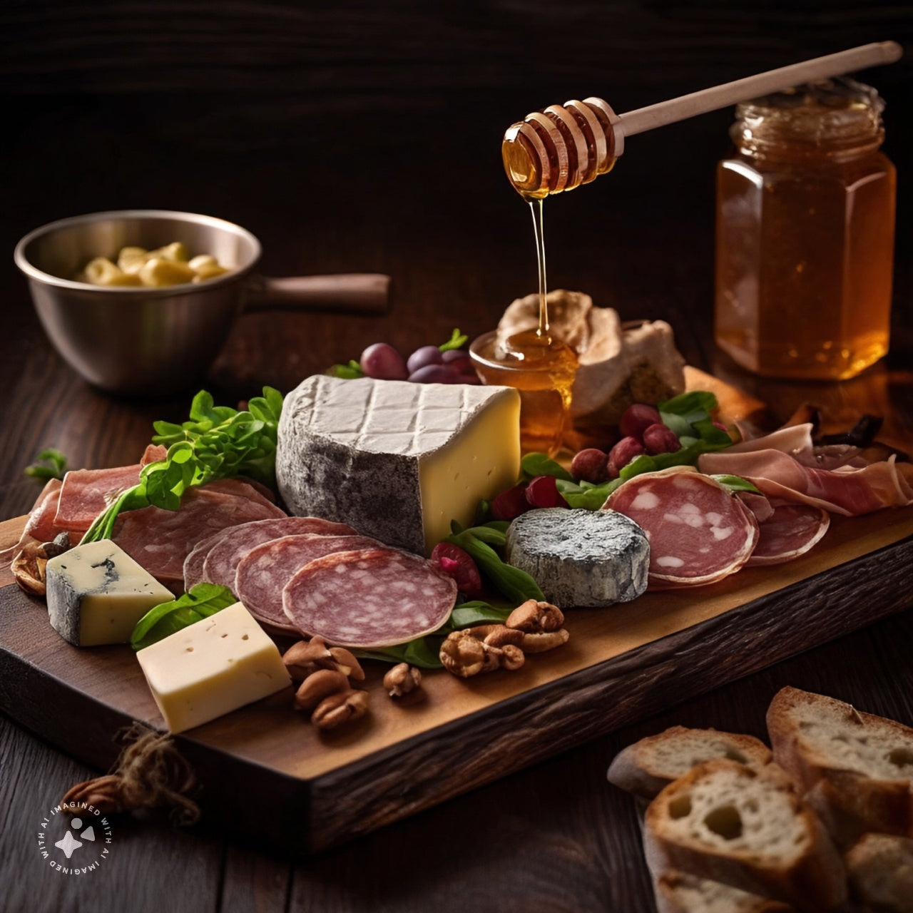 Premium Estate Honey and Charcuterie / Cheese Board Gift Box + Bonus